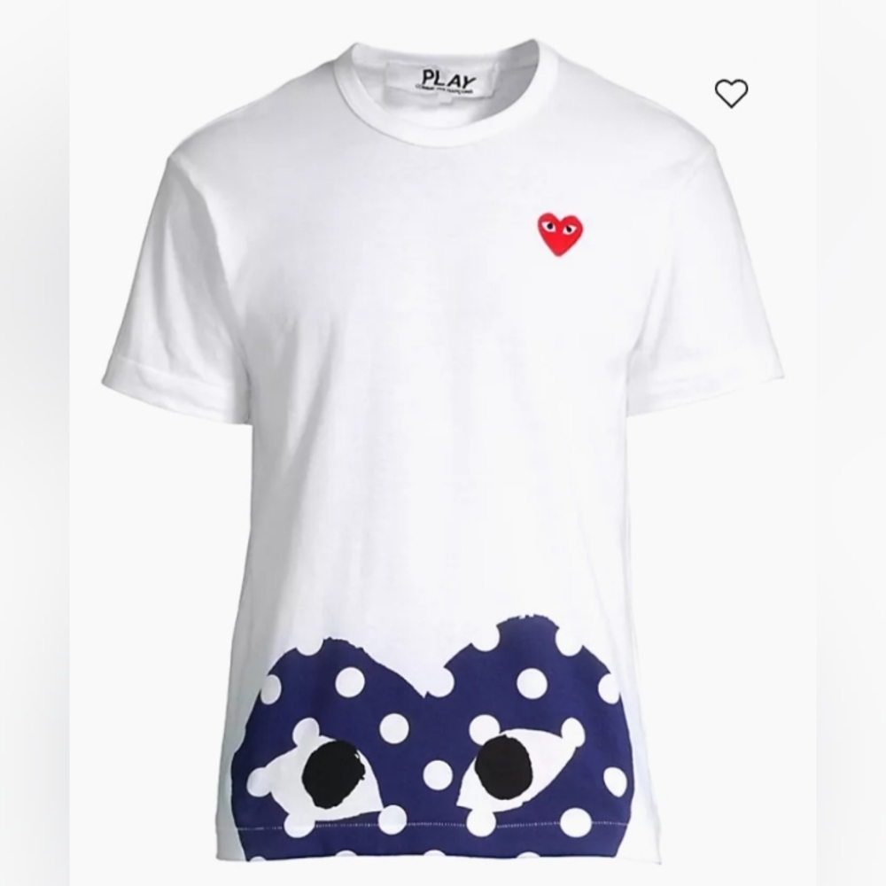 MEN'S COMME DES GARCONS PLAY - HALF POLKA DOT TSHIRT